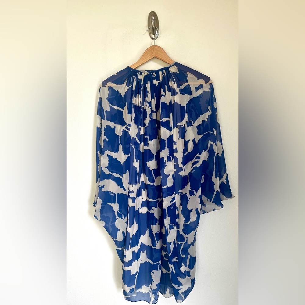 ❗️SOLD❗️Diane Von Furstenberg Fleurette Silk Blue & White Dress Size 2/XS EUC - Picture 7 of 15
